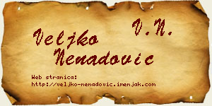 Veljko Nenadović vizit kartica
